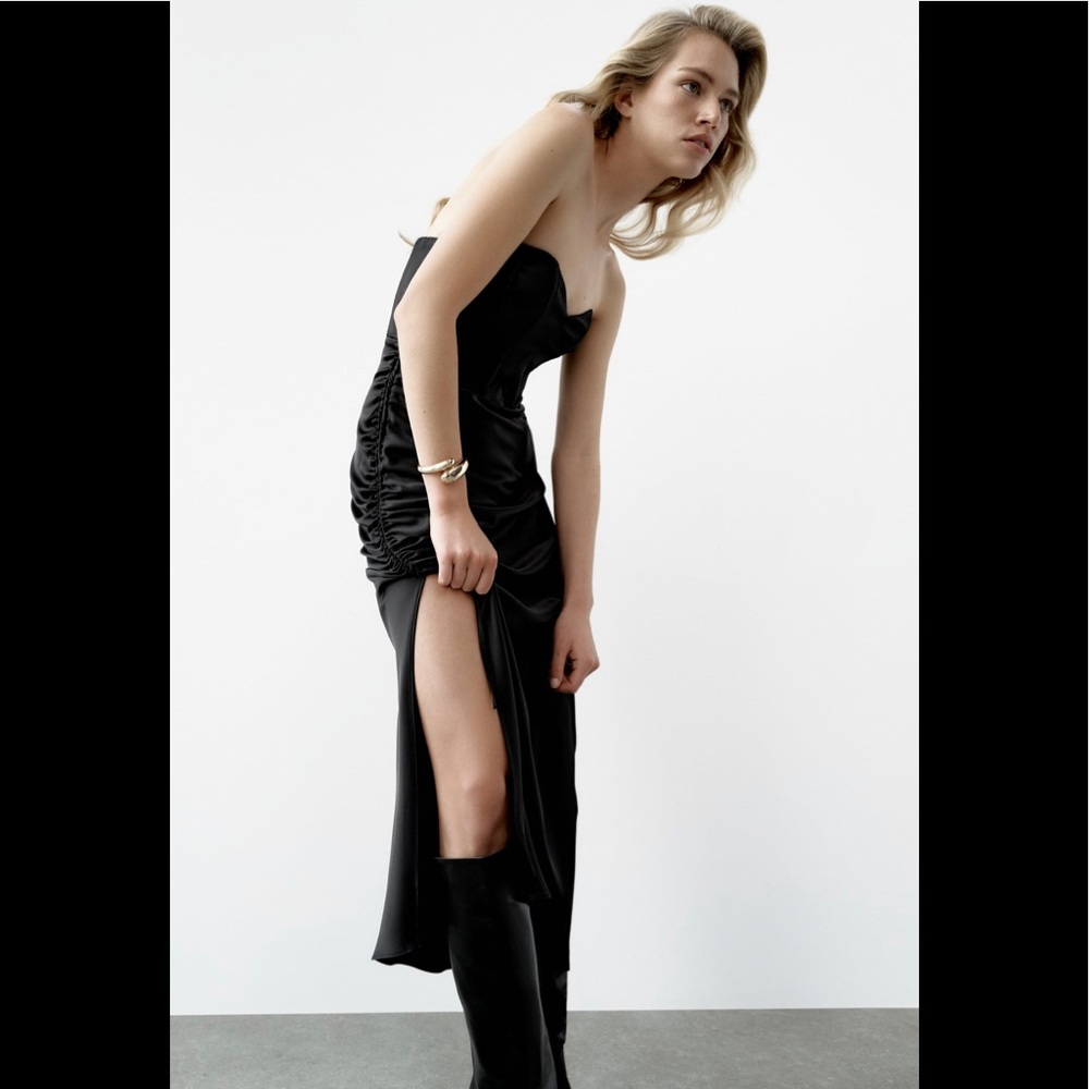Zara satin effect corset dress. New